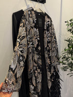 Lujain Black Luxury 3-Piece Set - Pearl & Strass Abaya