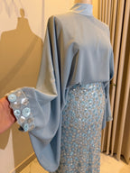 Alia Sequin Skirt Set – Baby blue