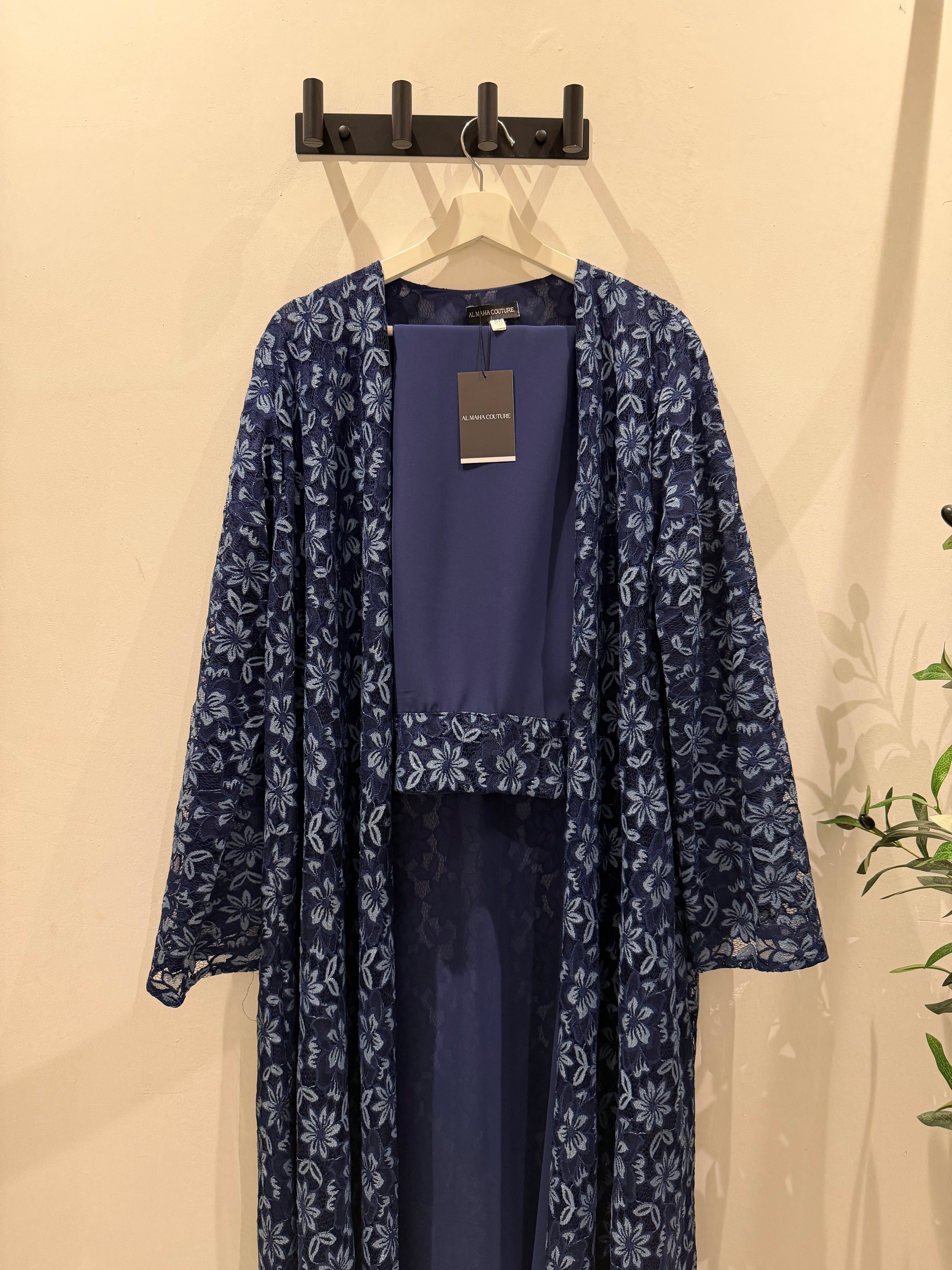 Serena Lace Abaya - Midnight Blue