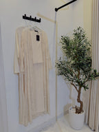Alya Luxury 3-Piece Set – Pearl & Strass Abaya