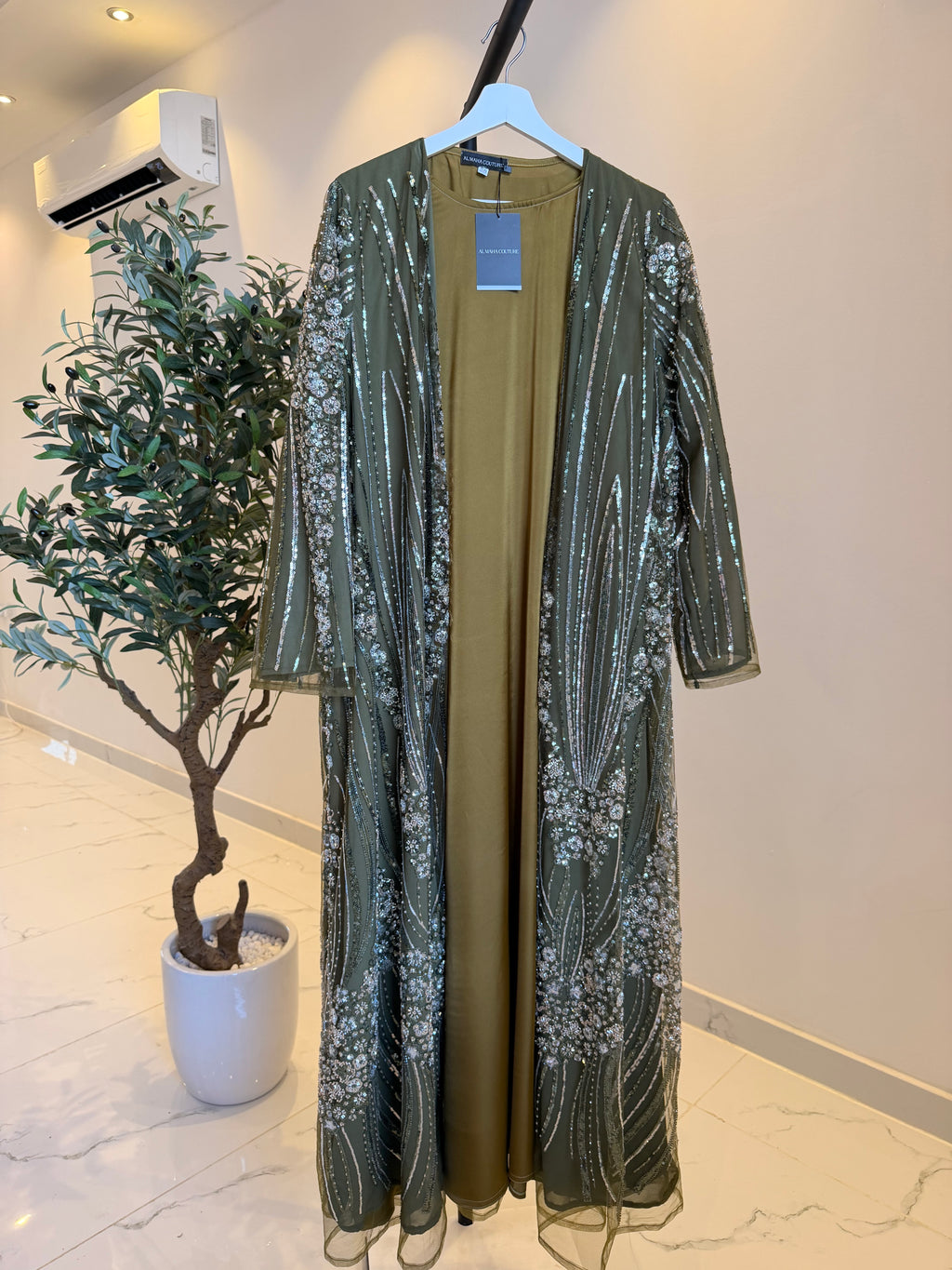 Maysa Luxury 3-Piece Set - Pearl & Strass Abaya