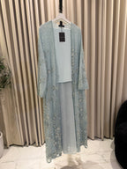 Seyana Luxury 3-Piece Set – Lace, Strass & Pearl Abaya