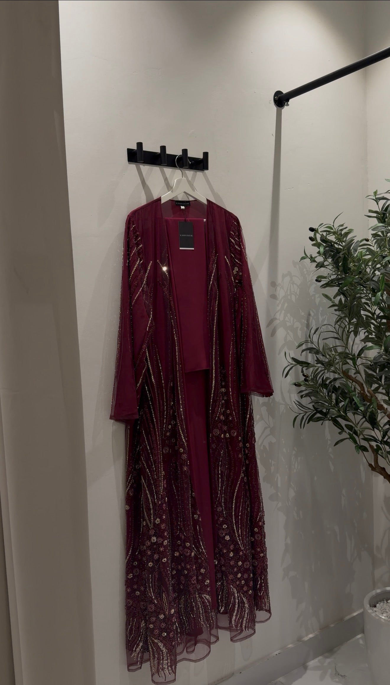 Maha Luxury 3-Piece Set - Pearl & Strass Abaya