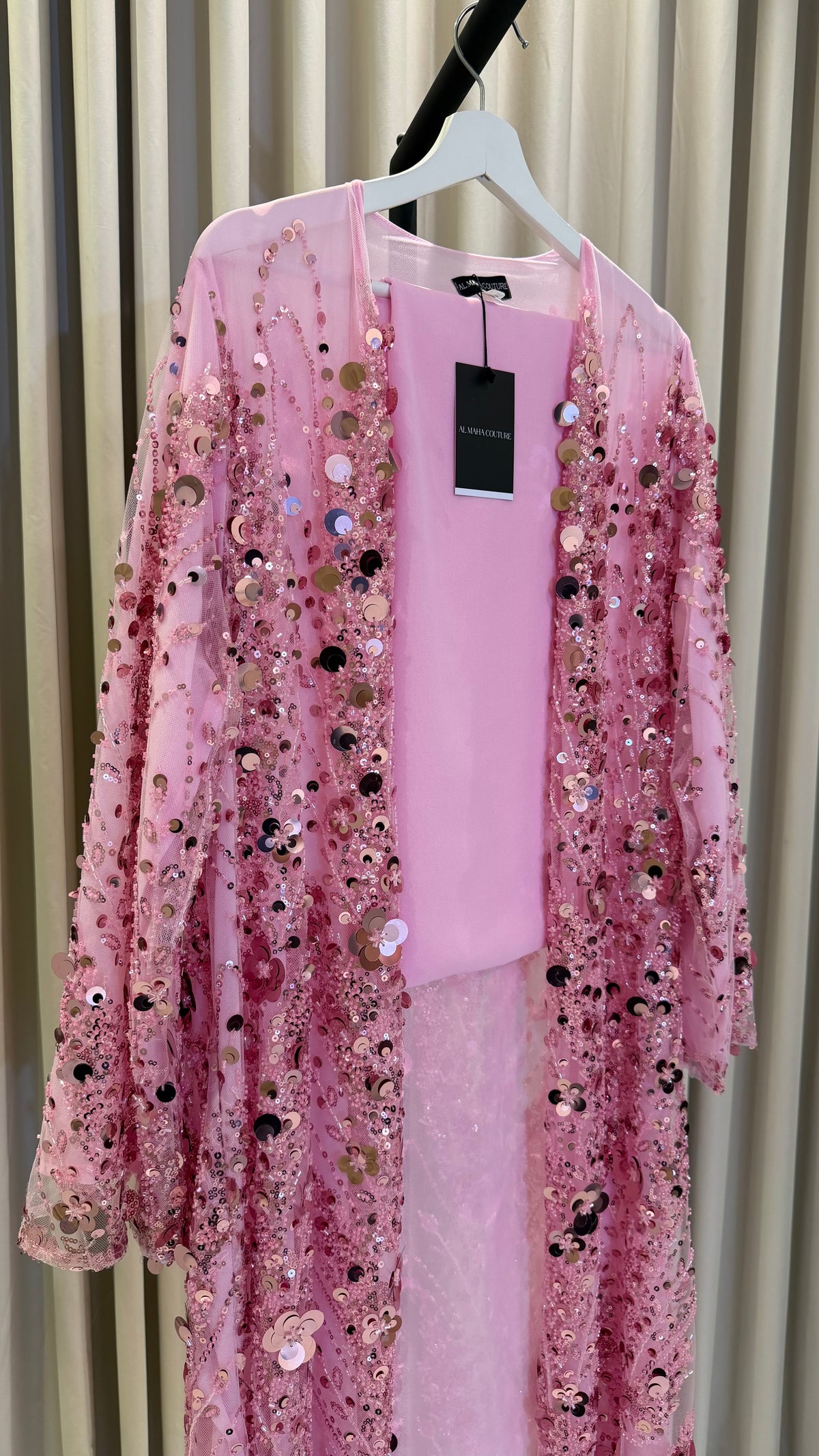 Layali Luxury 3-Piece Set – Pearl & Strass Abaya💕