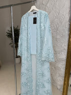 Lana Blue Full Lace Abaya with Sheila