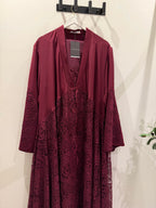 Maroon Lace Abaya