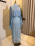 Alia Sequin Skirt Set – Baby blue