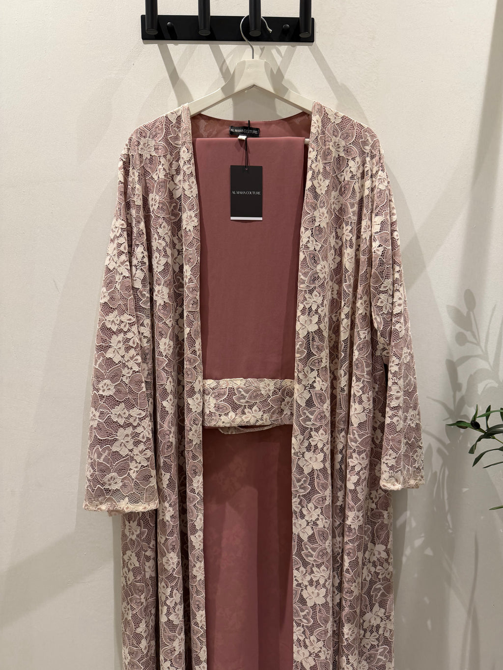 Serena Lace Abaya - Blush Pink