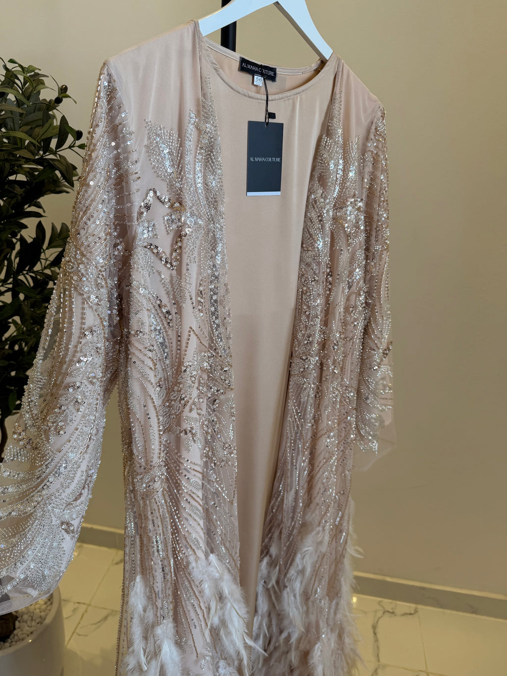Lujain Luxury 3-Piece Set - Pearl & Strass Abaya
