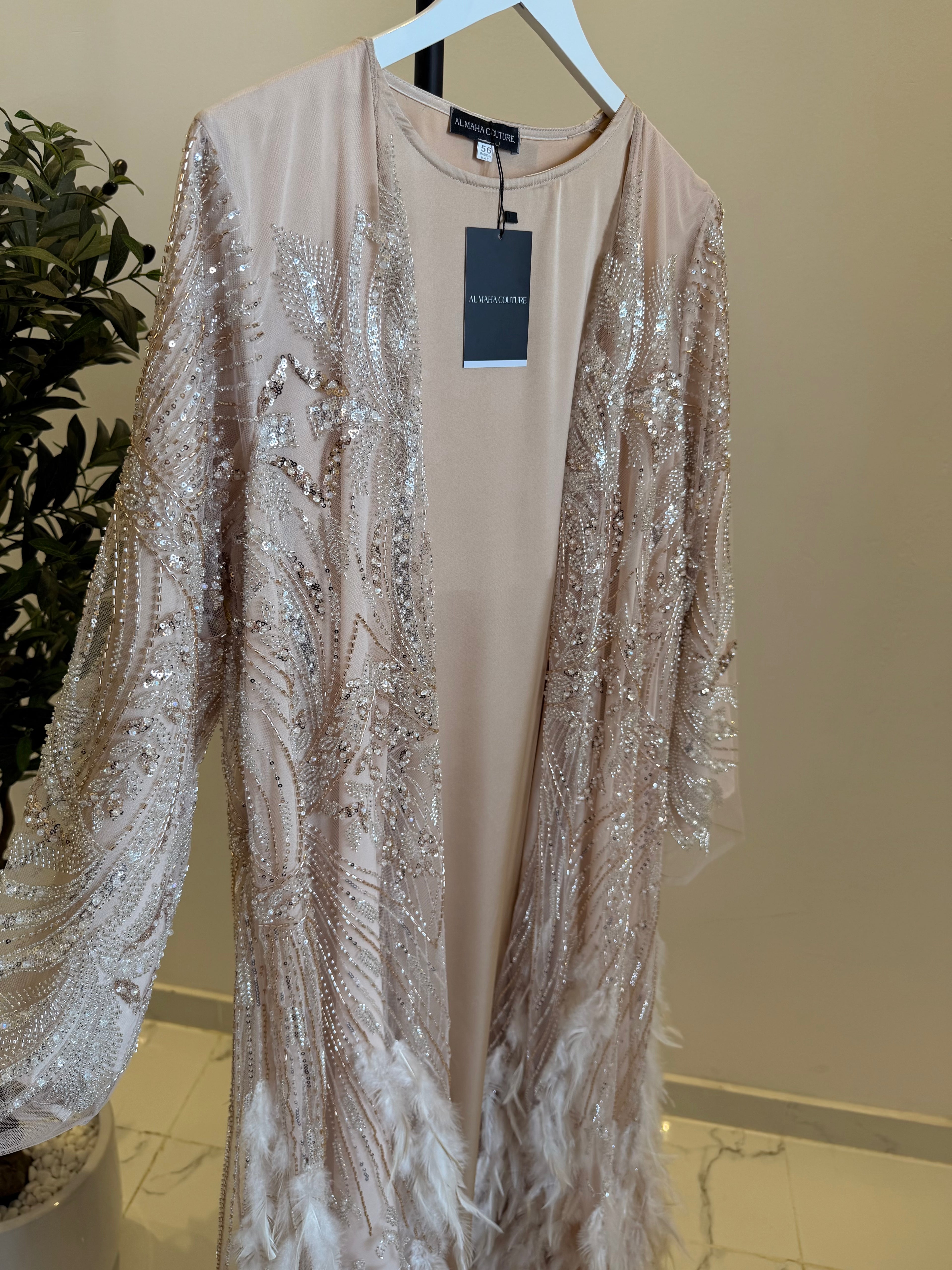 Lujain Luxury 3-Piece Set - Pearl & Strass Abaya