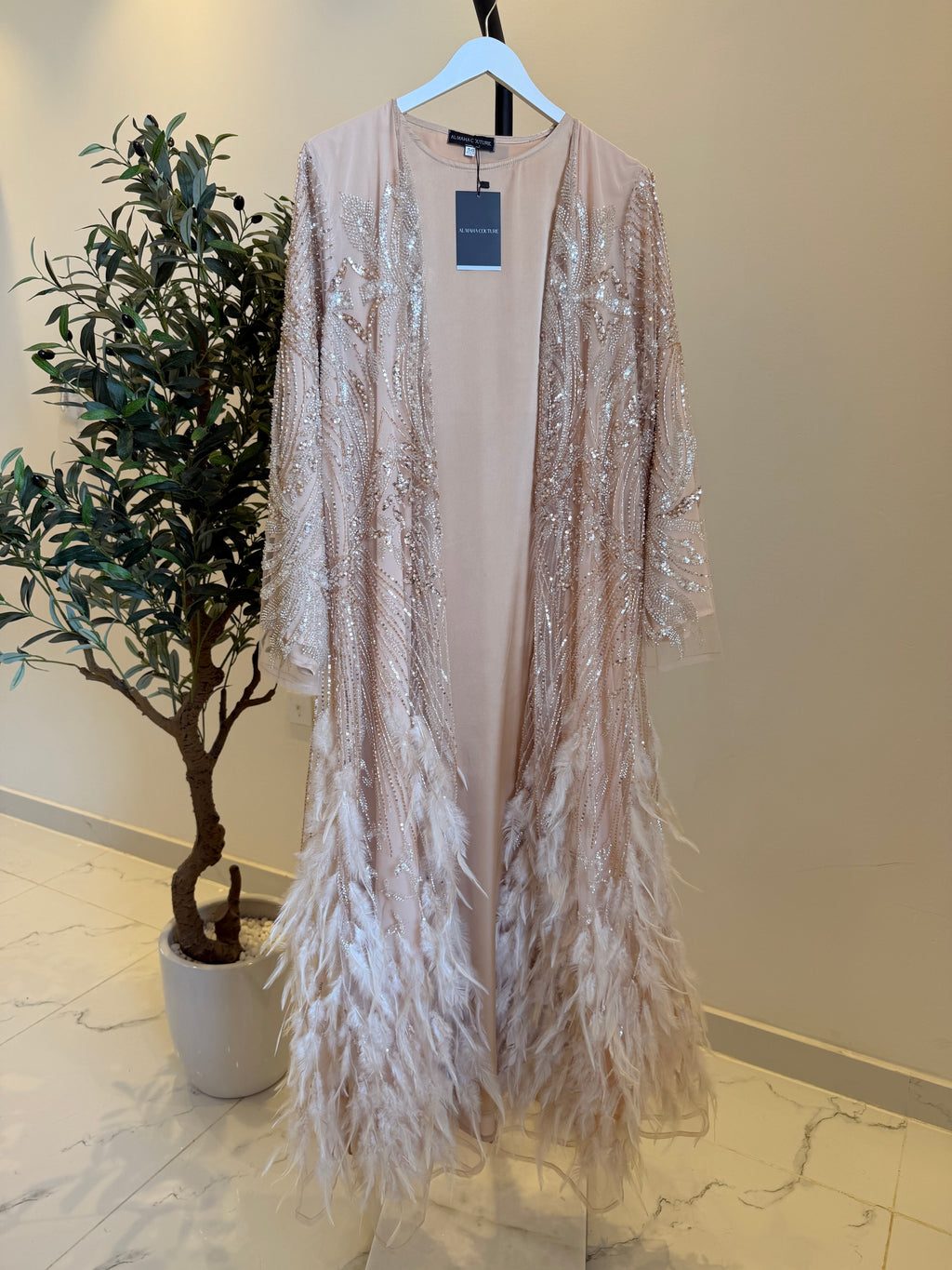 Lujain Luxury 3-Piece Set - Pearl & Strass Abaya