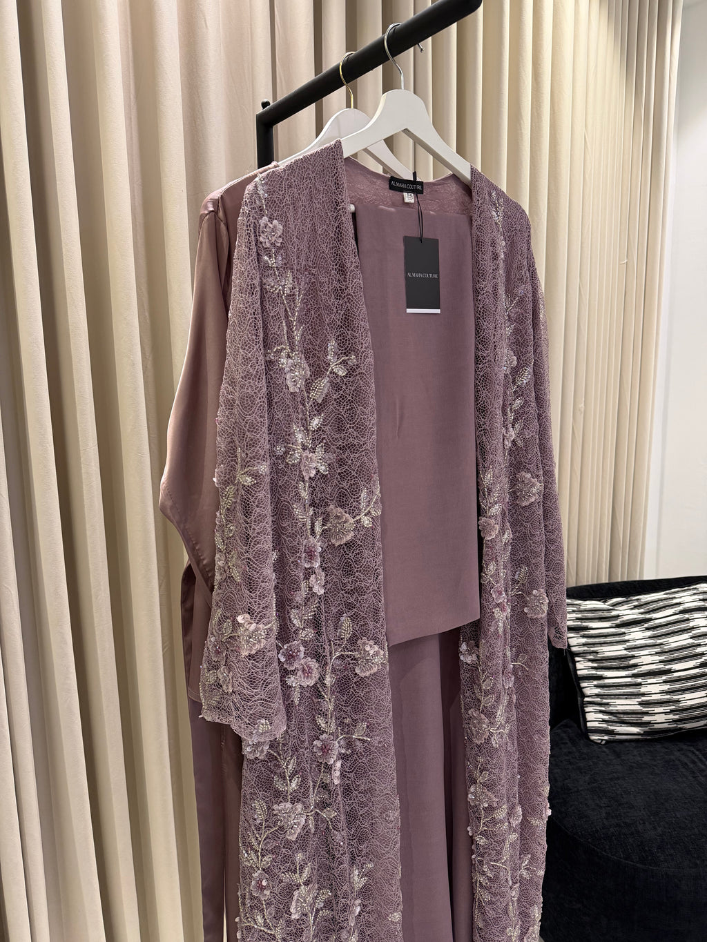 Ariella Luxury 3-Piece Set – Lace, Strass & Pearl Abaya