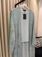 Seyana Luxury 3-Piece Set – Lace, Strass & Pearl Abaya