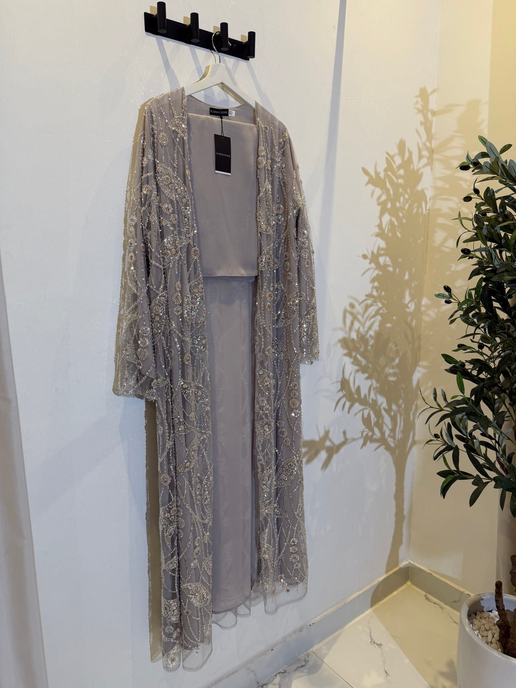 Mahra | Pearl & Strass 3-Piece Abaya Set