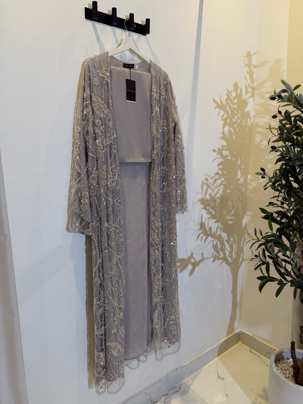 Mahra | Pearl & Strass 3-Piece Abaya Set
