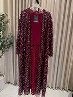 Celeste Sequin Abaya – 3-Piece Luxury Set ❤️