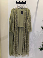 Mara Luxury 3-Piece Set - Pearl & Strass Abaya