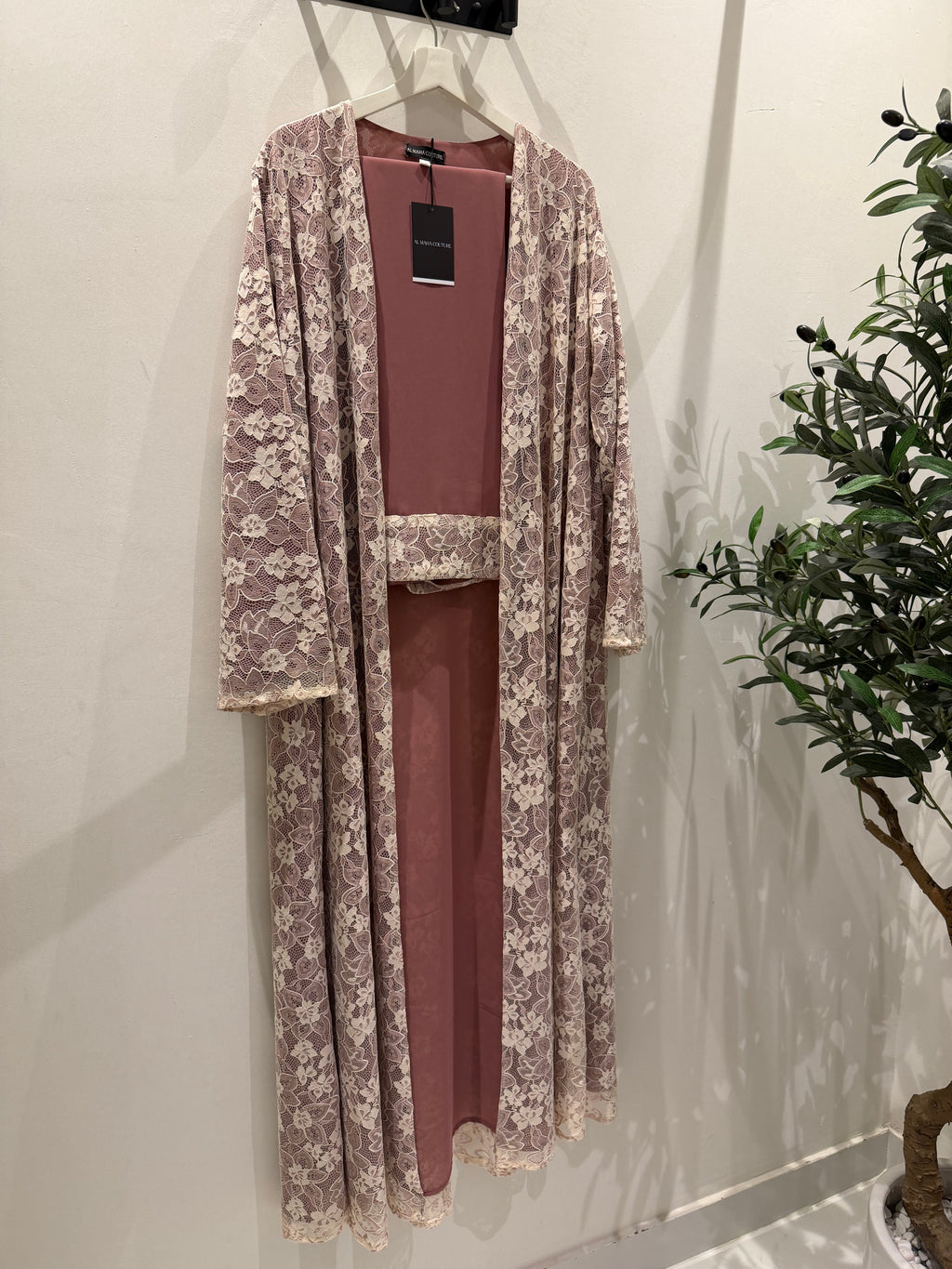 Serena Lace Abaya - Blush Pink