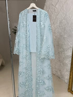 Lana Blue Full Lace Abaya with Sheila