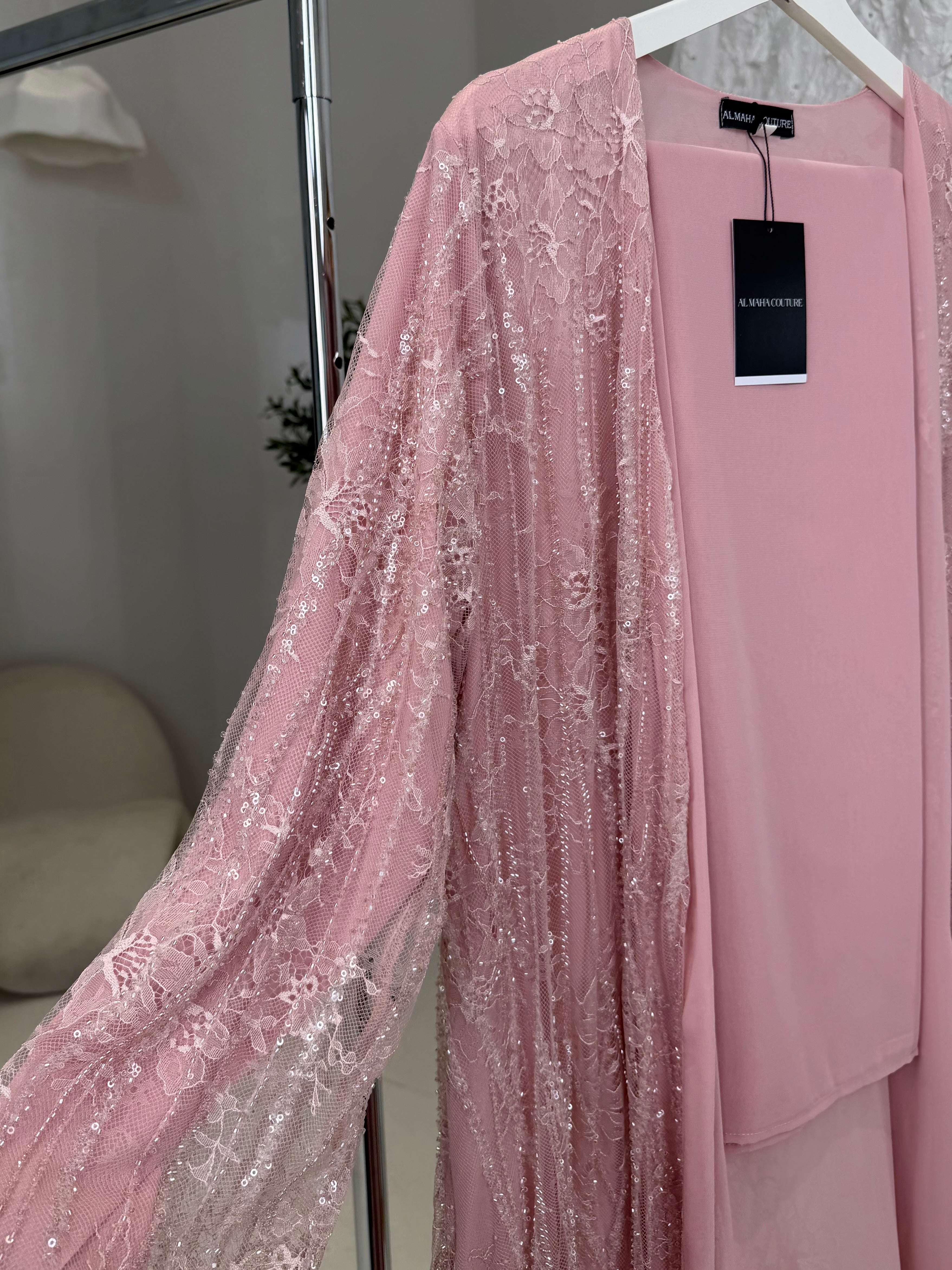 Layan Luxury 3-Piece Set - Lace & Strass Abaya