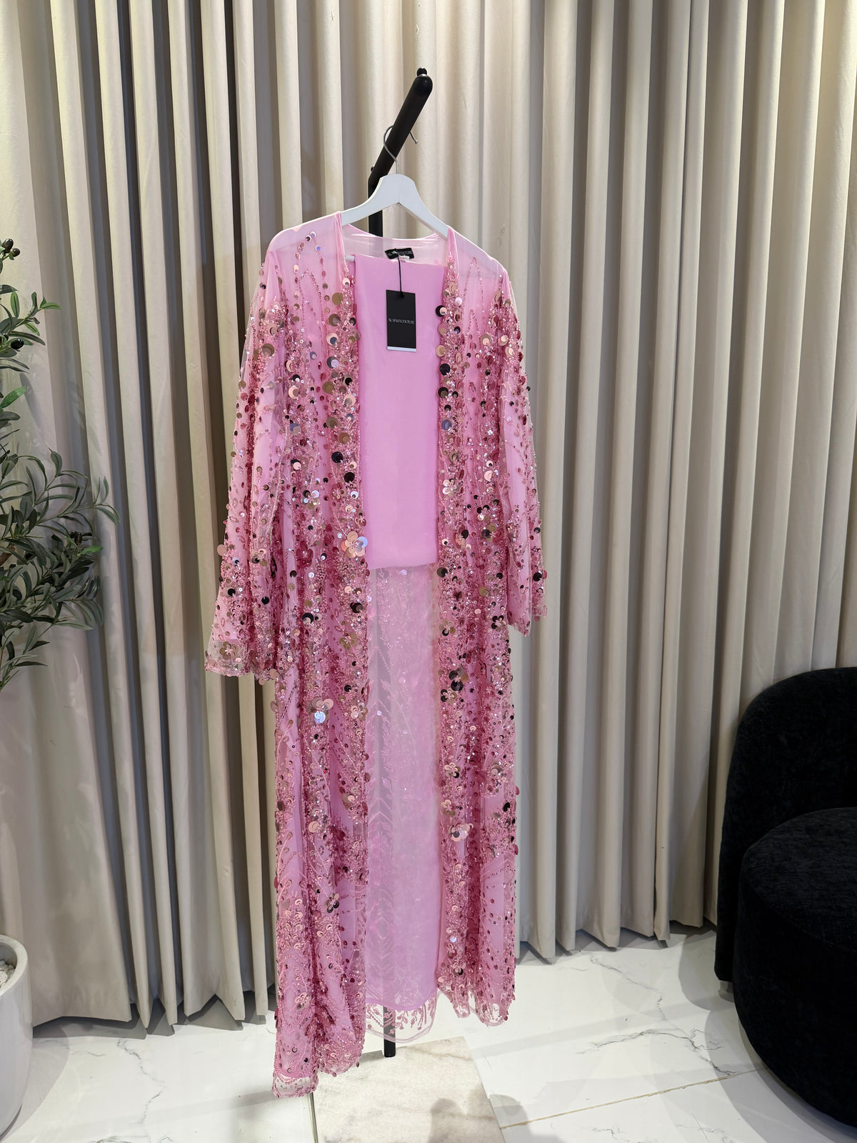 Layali Luxury 3-Piece Set – Pearl & Strass Abaya💕