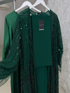 Raneem Full Pearl & Strass Luxury Set – Abaya, Dress & Sheila