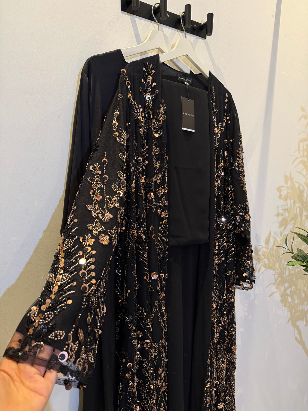 Sultana Luxury 3-Piece Set – Pearl & Strass Abaya
