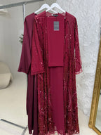 Ritaj Full Pearl & Strass Luxury Set – Abaya, Dress & Sheila