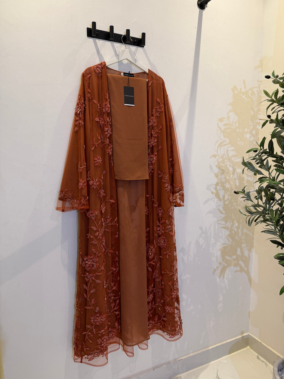 Nayma | Pearl & Strass 3-Piece Abaya Set