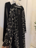 Manal Luxury 3-Piece Set - Pearl & Strass Abaya
