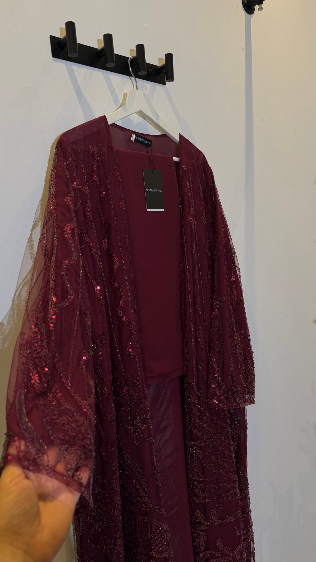 Seyana | Pearl & Strass 3-Piece Abaya Set