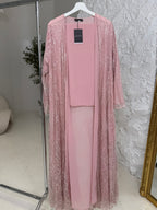 Layan Luxury 3-Piece Set - Lace & Strass Abaya