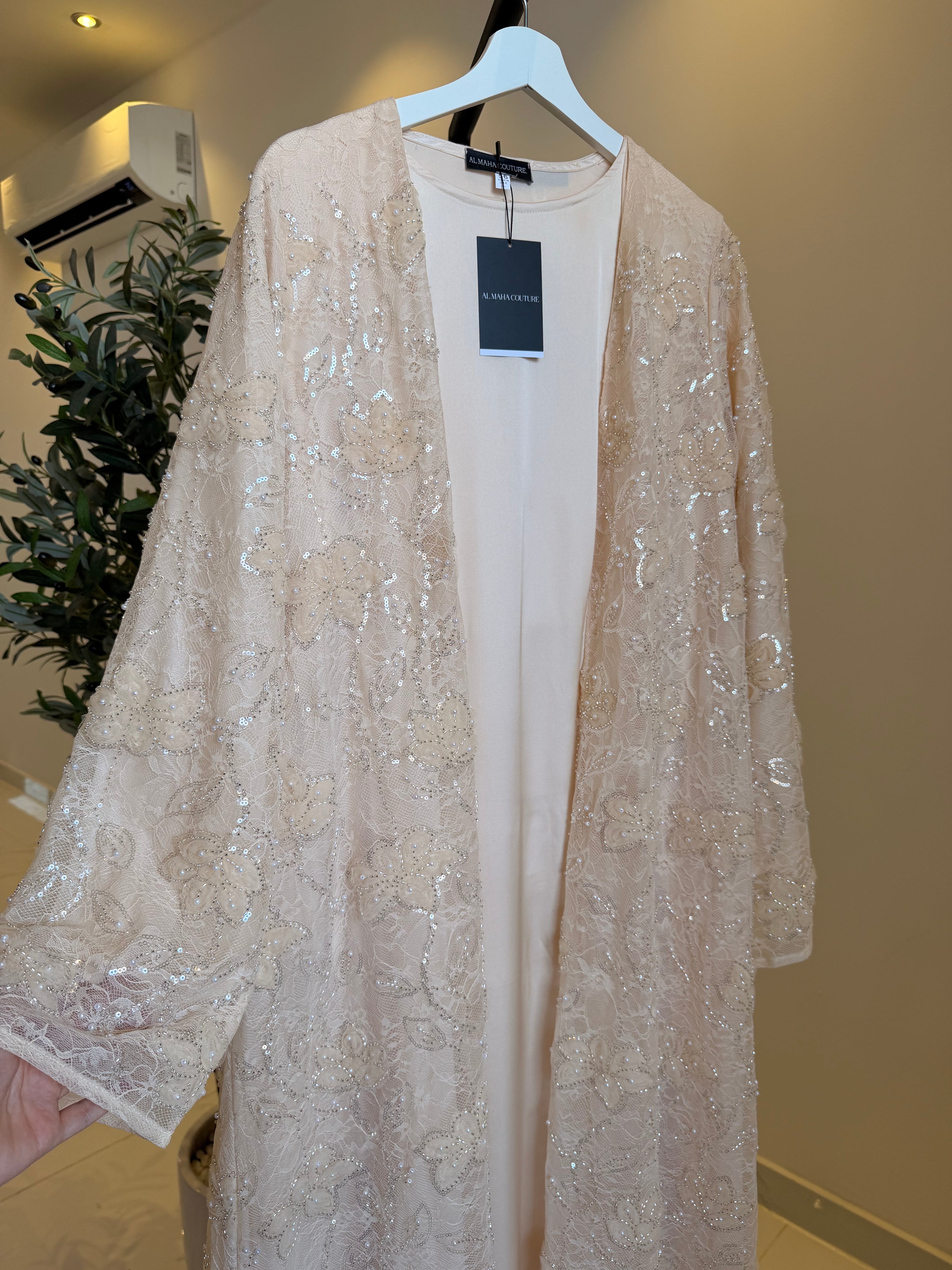 Muna Luxury 3-Piece Set - Lace & Strass Abaya