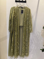 Mahra Luxury 3-Piece Set - Pearl & Strass Abaya