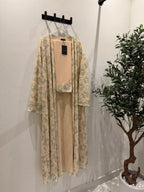 Serena Lace Abaya - Ivory Beige