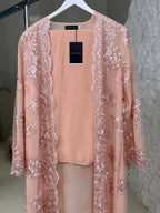 Leen Pink Full Lace Abaya with Sheila
