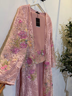 Sima Floral Lace Luxury Abaya with Sheila - Pink 🌸