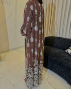 Maria Luxury 3-Piece Set – Pearl & Strass Abaya