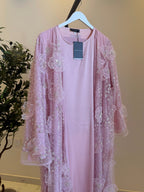 Aseel Luxury 3-Piece Set - Pearl & Strass Abaya