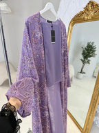 Reem Full Pearl & Strass Luxury Set – Abaya, Dress & Sheila