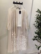 Lujain White Luxury 3-Piece Set - Pearl & Strass Abaya