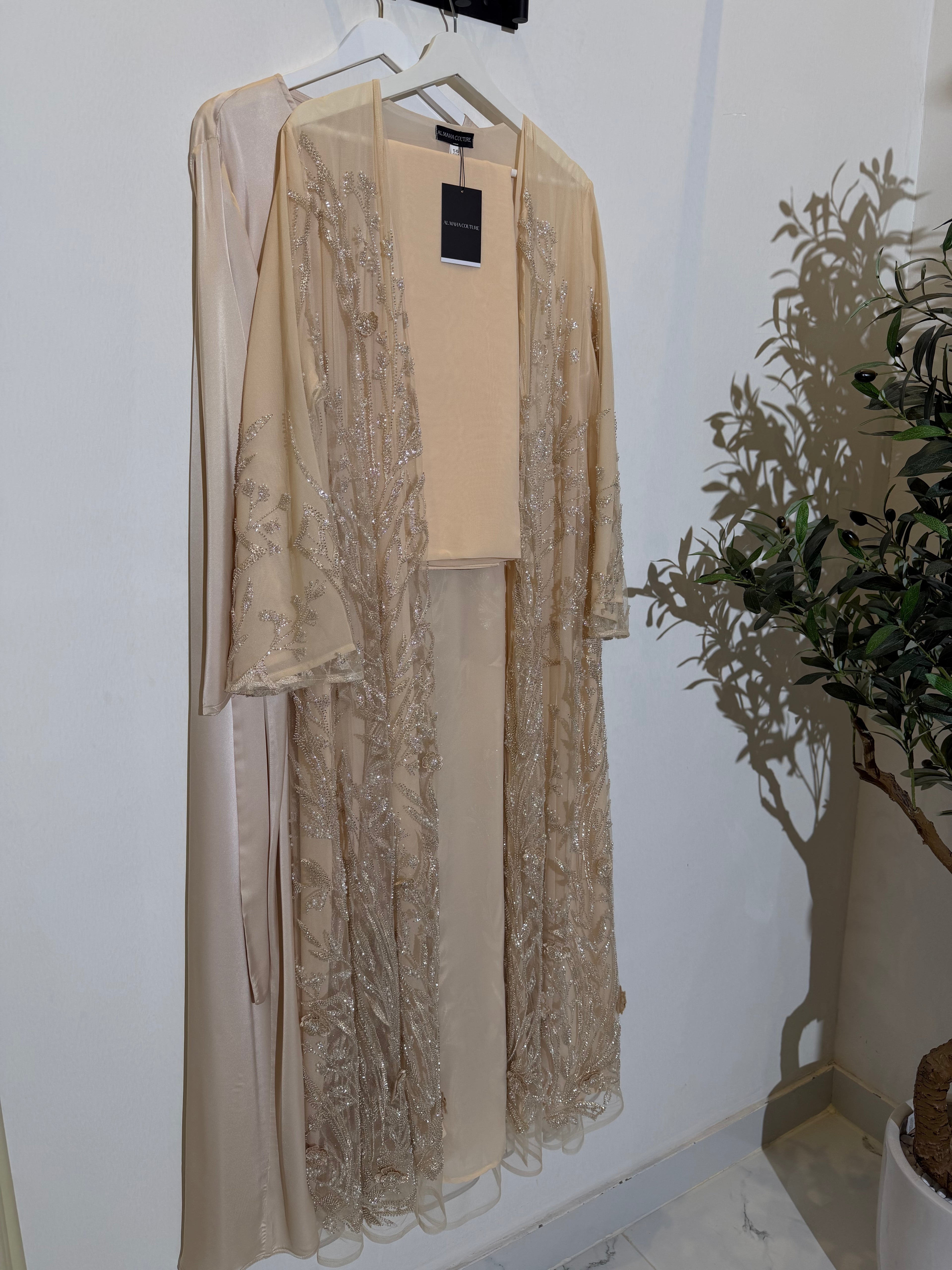 Liyana Luxury 3-Piece Set – Pearl & Strass Abaya