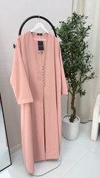 Zahra Pink Button Abaya with Sheila