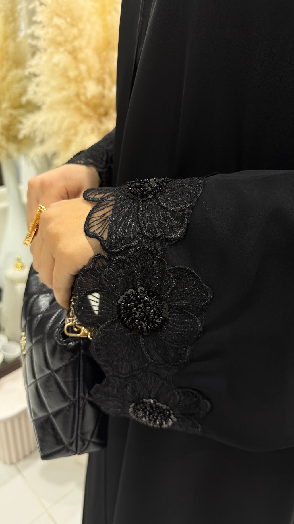 Abaya black flower