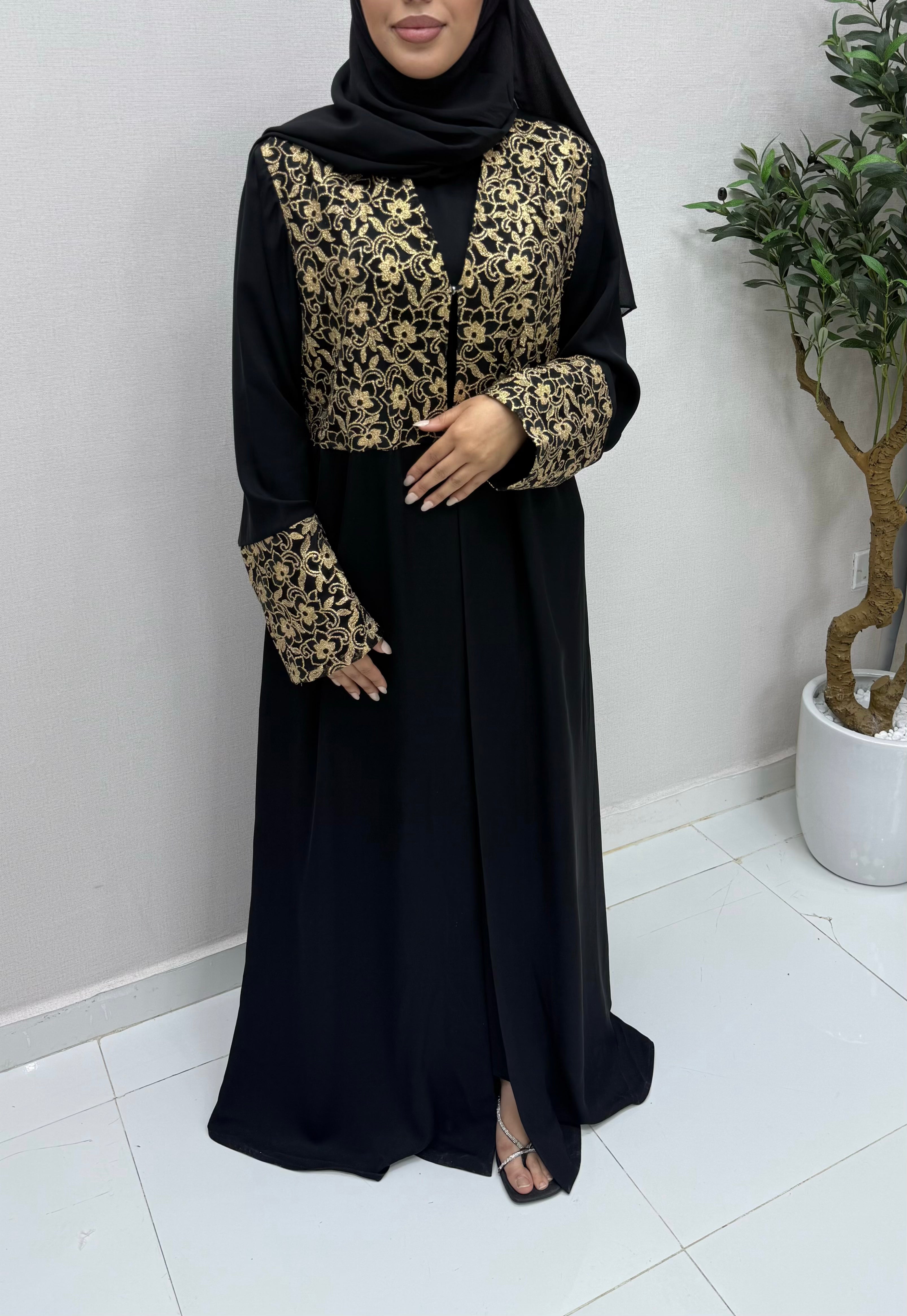 Nayla Black Abaya with Sheila