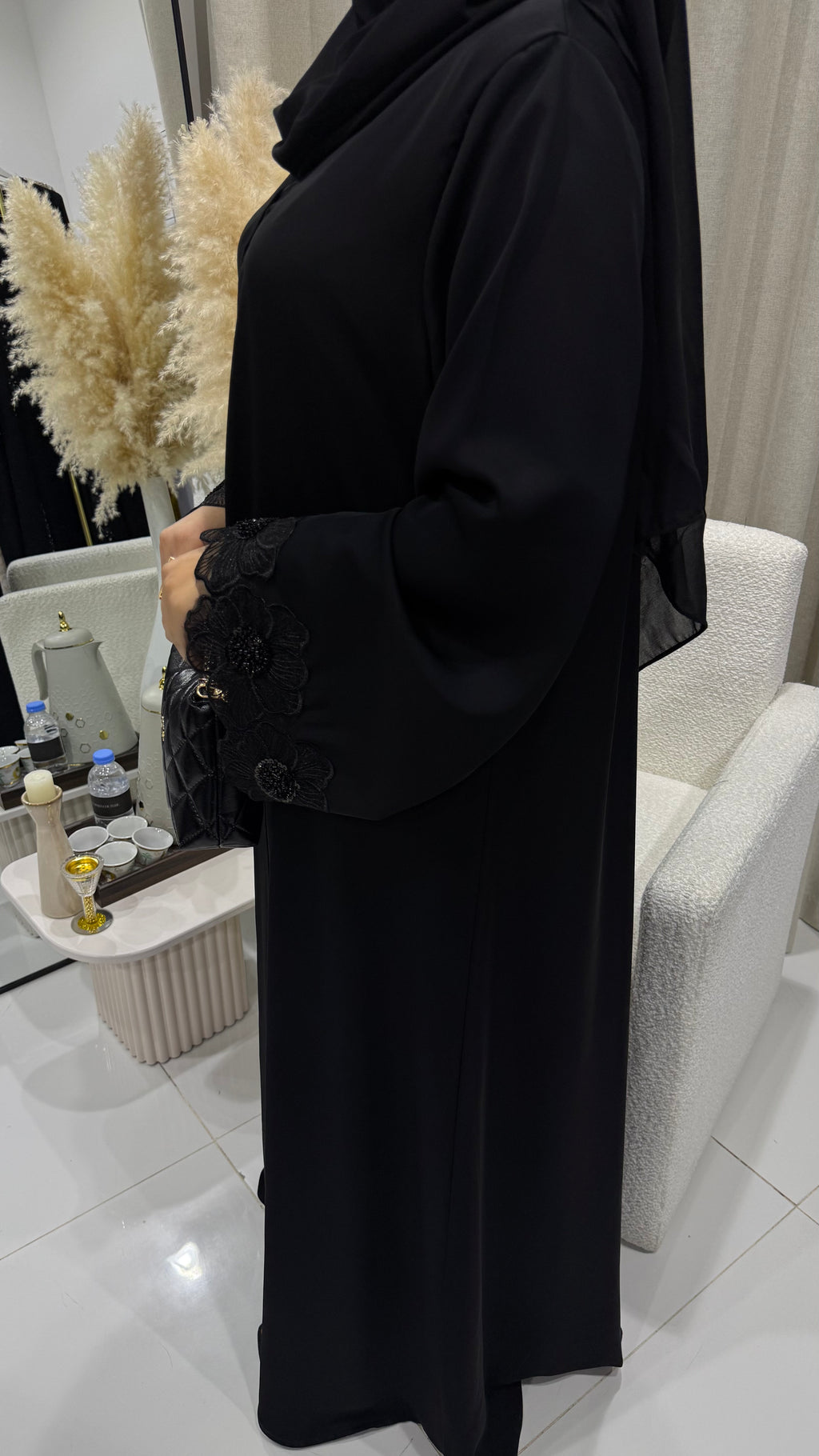 Abaya black flower