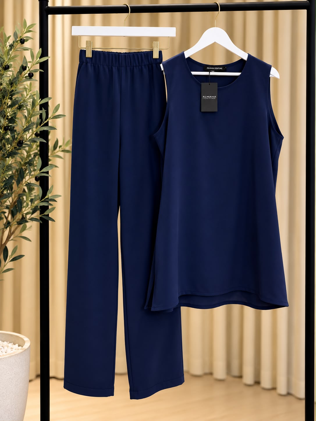 Elegant 2-Piece Set - Navy Blue