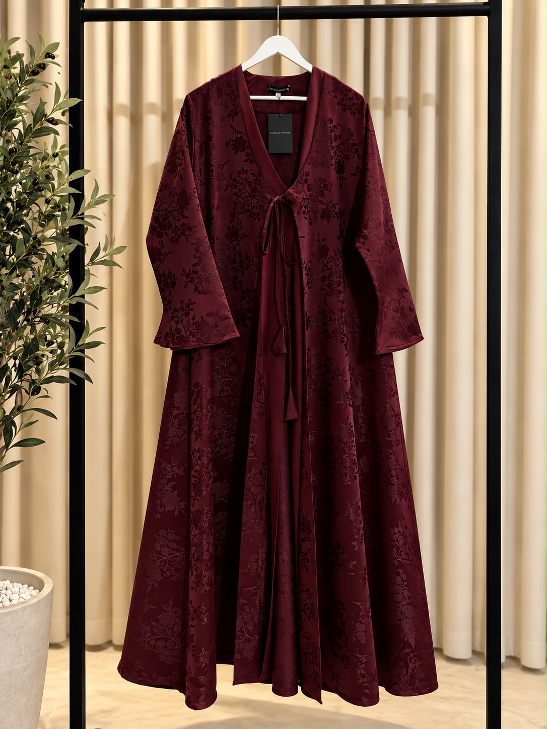 Aveline Abaya with Sheila - Burgundy