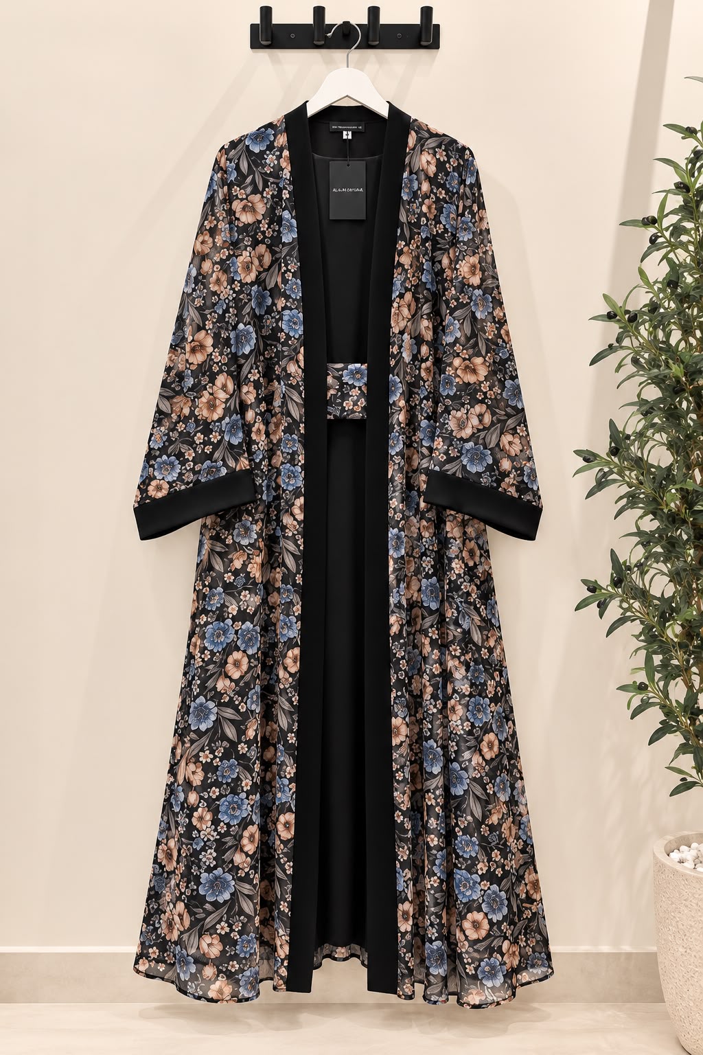Printed Abaya with Sheila - Flora