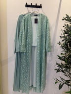 Celeste Sequin Abaya – 3-Piece Luxury Set 🤍